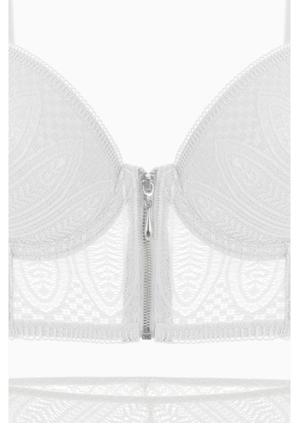 Noa Dantelli Büstiyer Sütyen Külot Takım - Push Up, Dolgulu - Fashion - 2509 - Ekru fırsatları