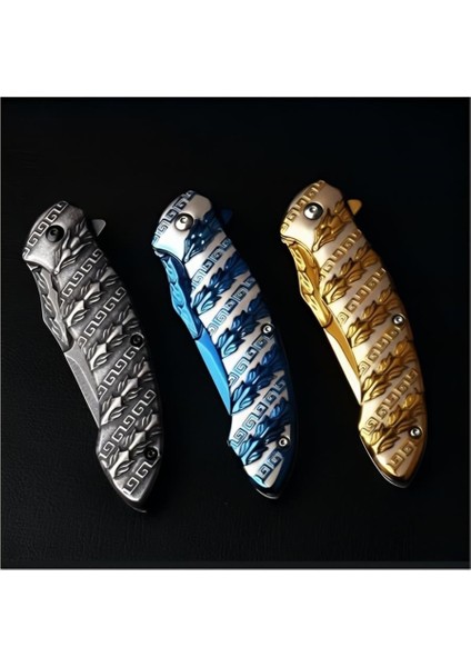 Kişiye Özel Metal Snake Çakı Titanyum HC021 Gri 21 cm