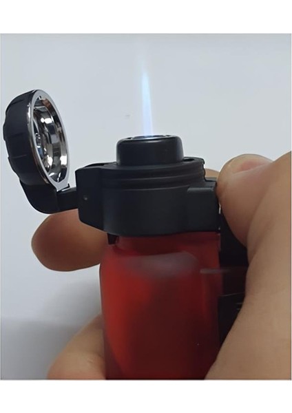 Kişiye Özel Mat Kırmızı Turbo Tek Pürmüz Alev Pro Çakmağı
