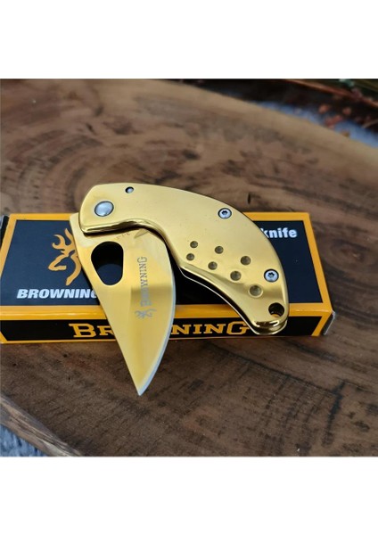 Gold Renk 12 cm Açık Boy Browning Çakı