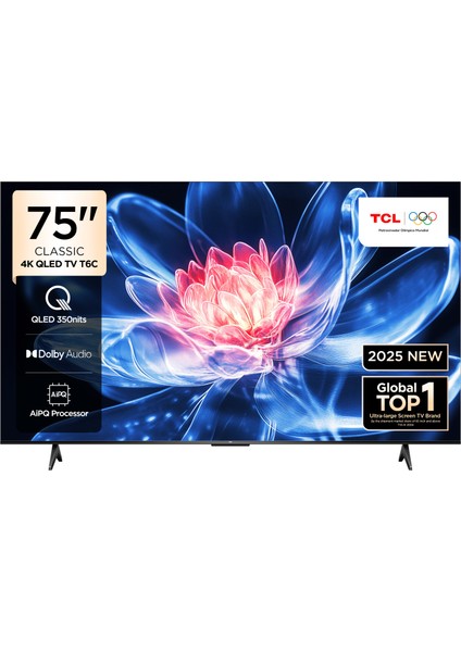 75T6C 75" 190 Ekran Uydu Alıcılı 4K Ultra HD QLED Google TV