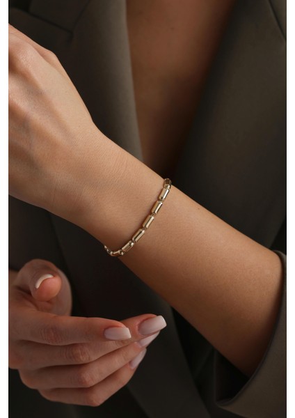 14 Ayar Silndir Altın Bileklik modelleri