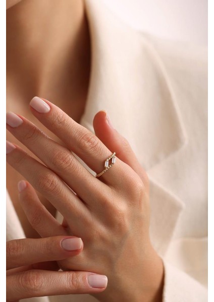 Duo Baguette Minimal Yüzük