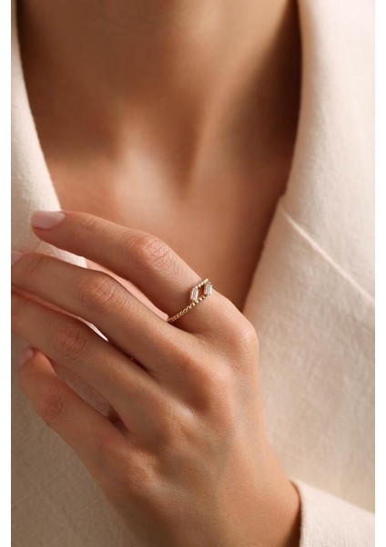 Duo Baguette Minimal Yüzük modelleri