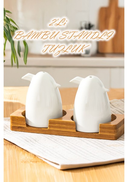 Pacı 102001 Grage 2'lı Bambu Sttandlı Tuzluk Setı (Kutu) [ 8681622052381]
