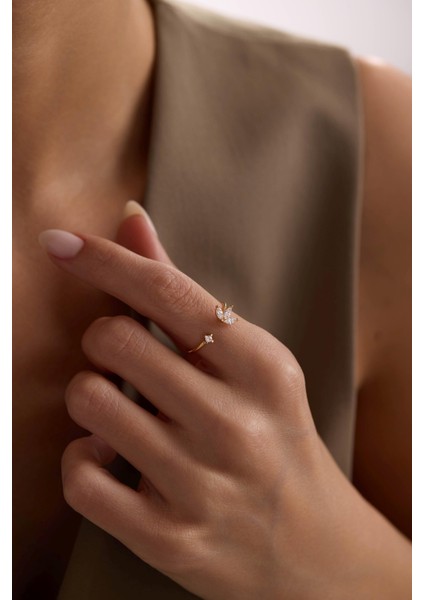 14 Ayar Lotus Taşlı Altın Yüzük fiyatları