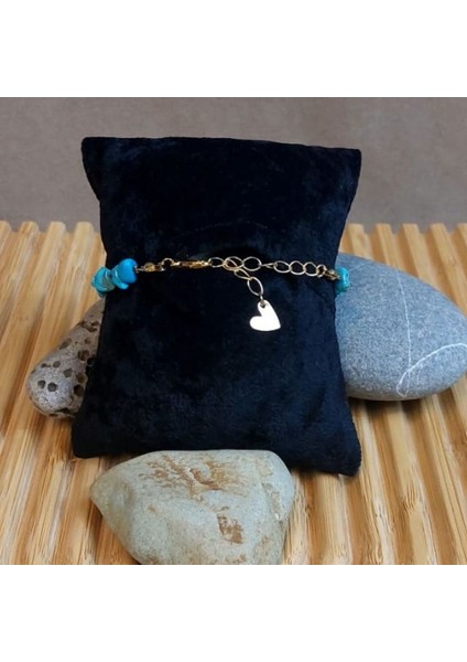 1330 El Yapımı Turkuaz Doğal Taş Kadın Bileklik fırsatları