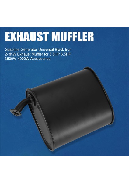 Benzinli Jeneratör Evrensel Siyah Demir 2-3kw Egzoz Susturucu 5.5hp 6.5hp 3500W 4000W Aksesuarları (Yurt Dışından)