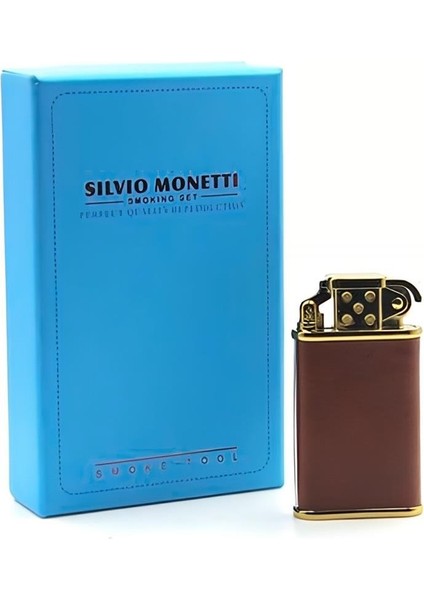 Silvio Monetti Altın Kahverengi Gazlı Çakmak