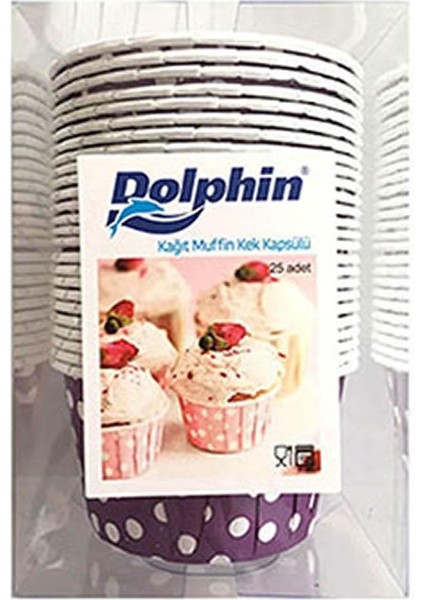 Dolphin Muffin-Kek Kapsülü Mor Puantiyeli 25LI fırsatları