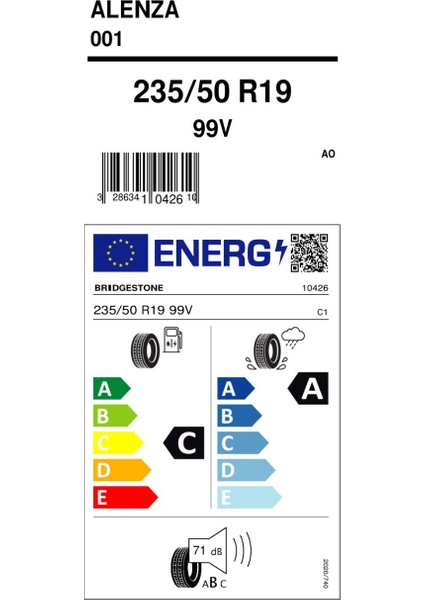 235/50 R19 99V Alenza 1 Oto Yaz Lastiği (Üretim Yılı:2025) fiyatları