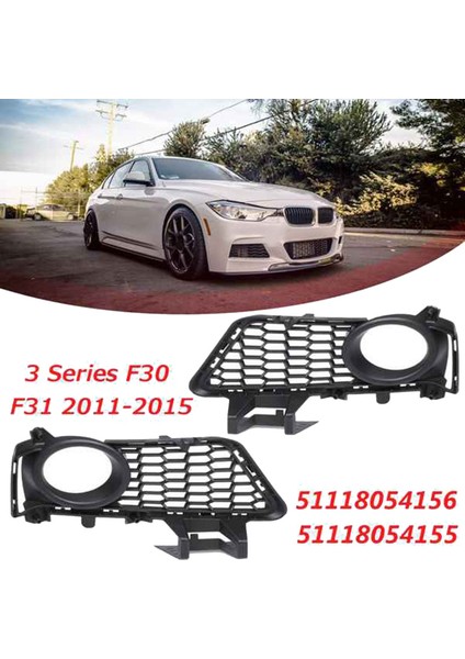 Araba Ön Tampon Sis Farı Izgarası-Bmw 3 Serisi F30 F31 Lcı M-Sport 2011+ (Yurt Dışından)