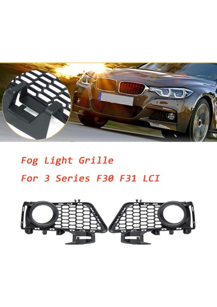 Araba Ön Tampon Sis Farı Izgarası-Bmw 3 Serisi F30 F31 Lcı M-Sport 2011+ (Yurt Dışından)