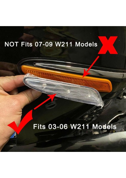 Sol ve Sağ LED Beyaz Yan Işaretleyici Işık Tampon Dönüş Sinyali Lambaları Mercedes-Benz W211 E-Class 2003-06 2118200121 (Yurt Dışından)