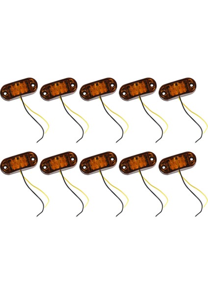 10 Adet Amber 2 LED Işık Oval Gümrükleme Römork Araba Kamyon Yan Işaretleyici Kuyruk Lambası (Yurt Dışından)