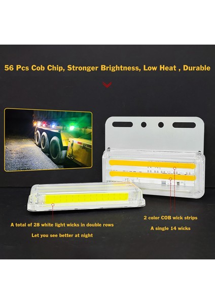 Adet/takım Parlak LED Dönüş Işıkları 24V 56 LED Sinyal Lambası Kamyon Cob Yan Işık Işaretleyici Lamba Araba Kamyonlar Için Mavi (Yurt Dışından)