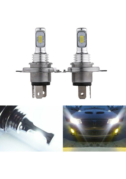 H4 9003 Hb2 LED Far Ampulleri Kiti Yüksek Düşük Huzmeli Parlak 35W 4000LM 6000K Beyaz (Yurt Dışından)