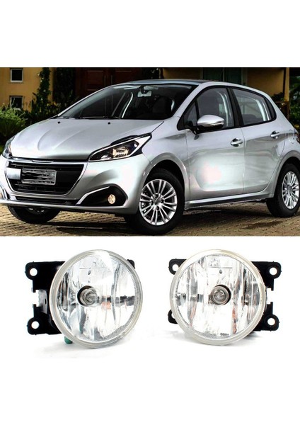 Çift Araba Ön Tampon Sis Farları Sürüş Lambası Ampul ile 9675450980 Peugeot 208 2012-2019 Için (Yurt Dışından)
