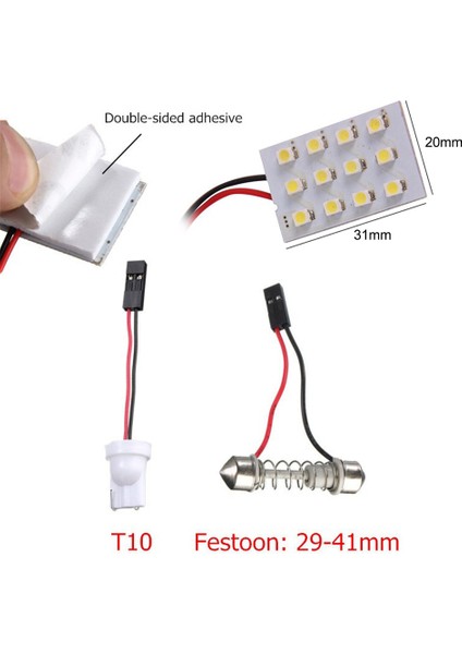 12 Smd Cob LED T10 4W 12V Beyaz Işık Araba Iç Panel Işıkları Tavan Lambası Ampulü (Yurt Dışından) fırsatları