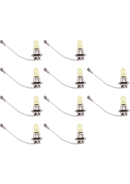 10 Adet Araba Halojen Ampuller Araç Sis Lambası Dc 12V H3 100W Sarı Ampuller (Yurt Dışından)