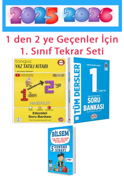 1. Sınıf Tüm Dersler Ilk Soru Bankam 1'den 2'ye Hazırlık Bilsem Deneme Sınavı