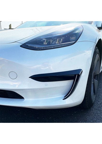 Araba Ön Tampon Splitter Spoiler Trim Kapakları Sis Farları Kaş Rüzgar Bıçak Tesla Model 3 2017-2023 Için Parlak Siyah (Yurt Dışından)
