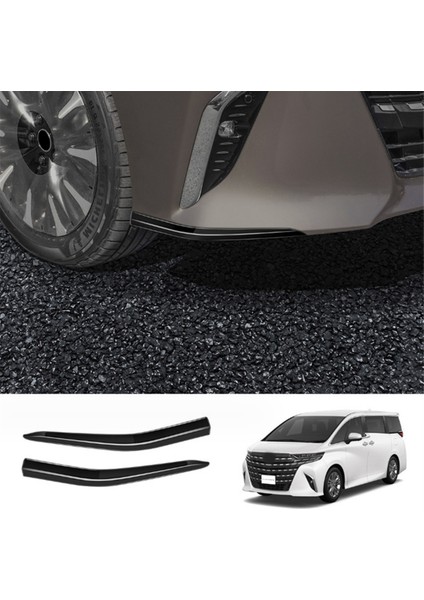 Toyota Alphard 40 Serisi 2023+ Ön Tampon Dudak Açı Difüzörü Ayırıcı Spoiler Koruyucu Parlak Siyah (Yurt Dışından)