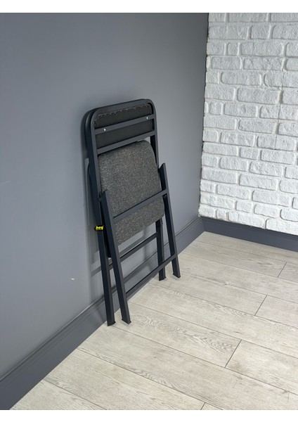 Hey Katlanır Mutfak Sandalyesi Yemek Balkon Bahçe Otel Kafe Katlanır Sandalyesi Gri