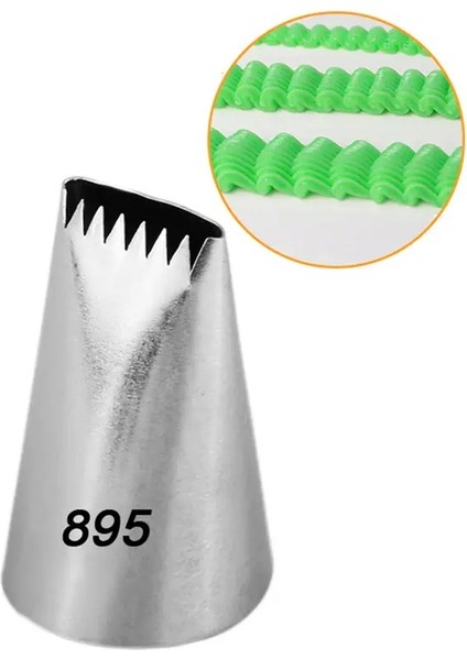 Paslanmaz Çelik Krema Sıkma Torbası Ucu (Şanti Torbası Ucu, Duy) 1 Adet + 4 Adet Şanti Torbası