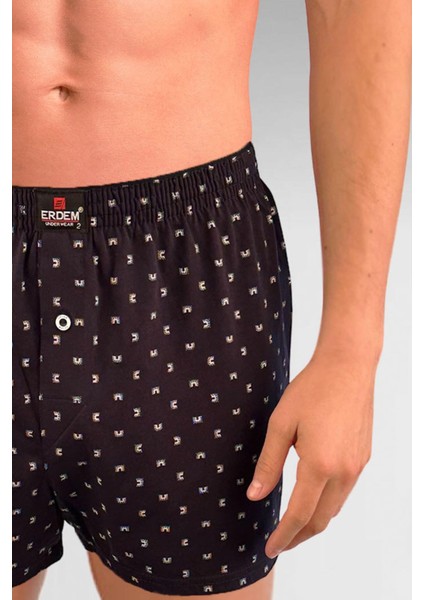 Erdem Lacivert Baskılı Desenli Penye Boxer 1400YINK fırsatları
