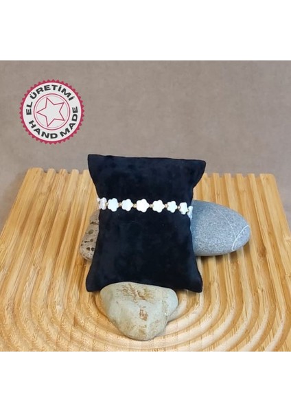 4317 El Yapımı Çiçek Sedef Doğal Taş Kadın Bileklik