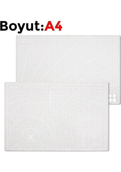 Çift Taraflı Yanmaz Kendini Onaran Kesim Matı - Boyut:-A4 (210X297) Renk: Gri