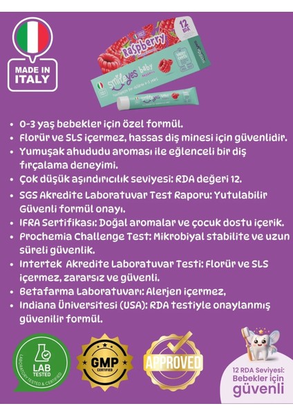 Baby Diş Macunu 0-3 Yaş 30 ml Raspberry