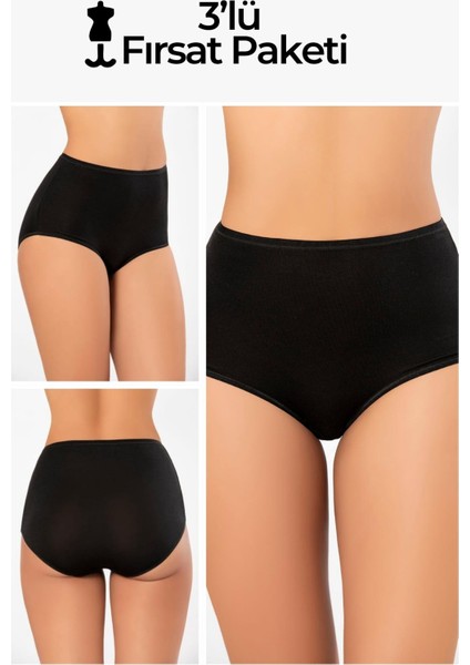 Siyah 3'lümicro Modal Premium Kadın Külot 72653