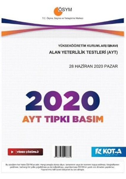 Ayt 2020 Tıpkı Basım