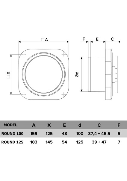 Round 100 Bd 10 cm Banyo Tuvalet Aspiratör Fanı - Kapaklı Damperli Havalandırma