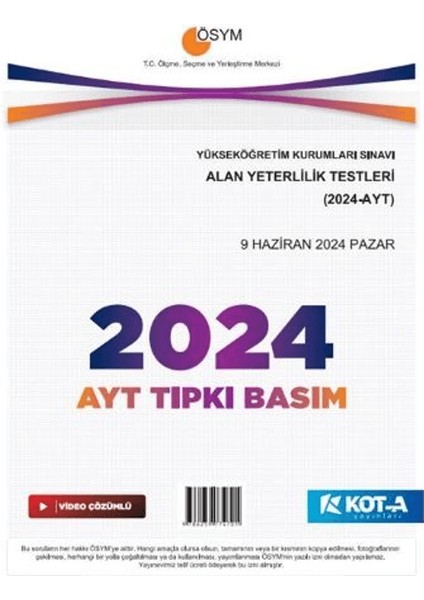 Ayt 2024 Tıpkı Basım