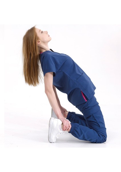 Petrol Mavi Jogger Scrubs Lüks Likralı Greys Takım fiyatları