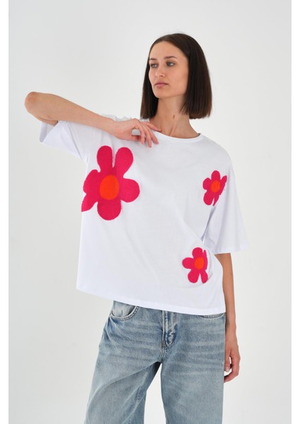 Alexandergardı Çicek Desenli Kadın T-Shirt