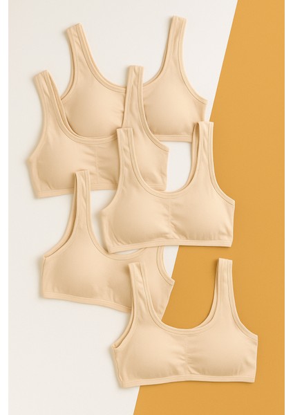 Kız Çocuk 5 Li Paket Büstiyer Kalın Askılı Nude
