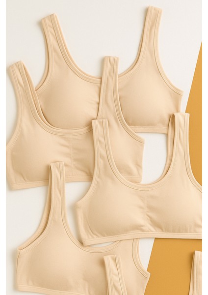 Kız Çocuk 5 Li Paket Büstiyer Kalın Askılı Nude