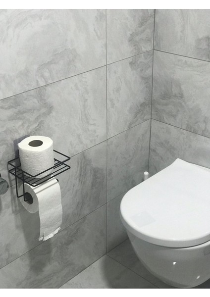 Yapışkanlı Yedek Raflı Tuvalet Kağıtlığı Tuvalet Kağıdı Askılığı Banyo Düzenleyici
