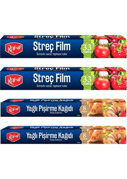 Streç Film ve Pişirme Kağıdı 4 Parça Ekonomik Mutfak Seti 4