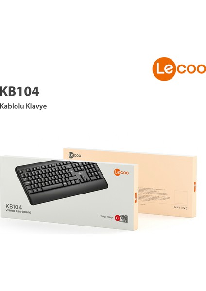 KB104 USB Kablolu Türkçe Q Klavye Siyah