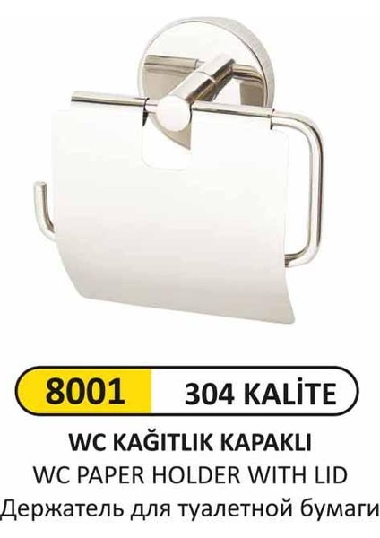 Wc Kağıtlık Kapaklı 304 Kalite