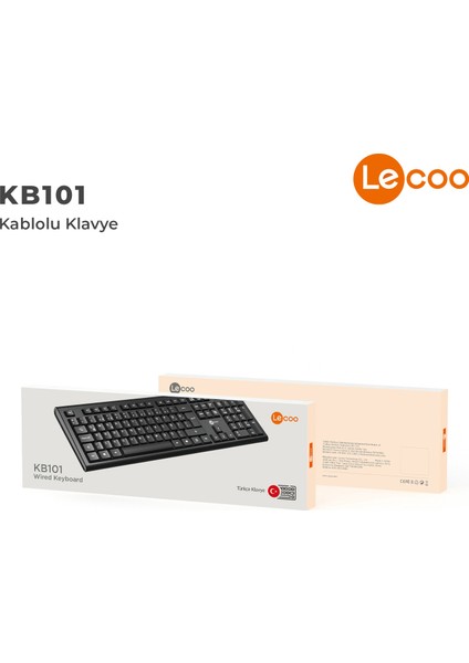 KB101 USB Kablolu Türkçe Q Klavye Siyah