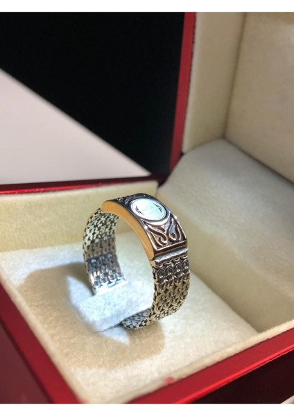 Erkek Gümüş Yüzük - Harf Yazılabilir Kral Zincirli Modern Erkek Yüzük