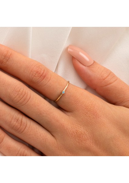 925 Ayar Minimal Tek Taş Gümüş Yüzük-0.05 CT Firuze Tek Taş Gümüş Yüzük-Firuze Eklem Yüzüğü fiyatları