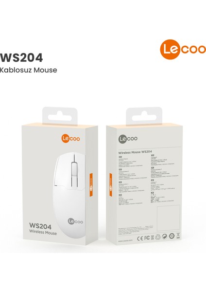 WS204 Kablosuz 1200DPI 3 Tuşlu Optik Mouse Beyaz indirimleri