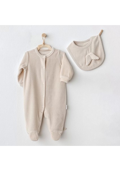 Happy Newyear Kadife Bebe Tulum Takım Beige